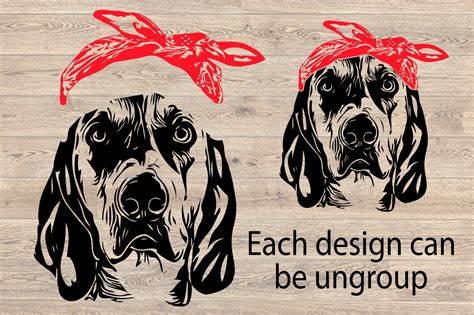 Download Free Dog Whit Bandana Silhouette SVG Head hunting Puppy Family Pet 859s for Cricut Machine